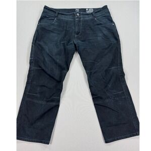 Kuhl Gunslinger Vintage Patina Dyed Jeans Mens 40x32 Indigo Stretch Baggy‎